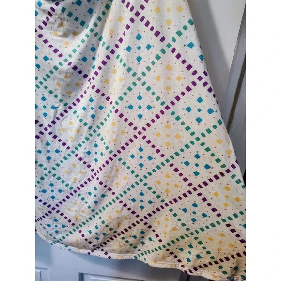 LuLaRoe Maxi Skirt Women's Size 2XL Long Unlined Pull On White Geometric - Picture 7 of 11